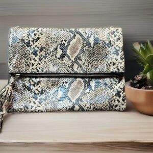 Arden B snake skin clutch bag